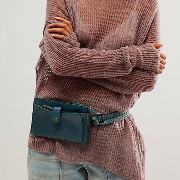 Free People Alley Leather Wallet in Lagoon NWOT - Picture 5 of 15